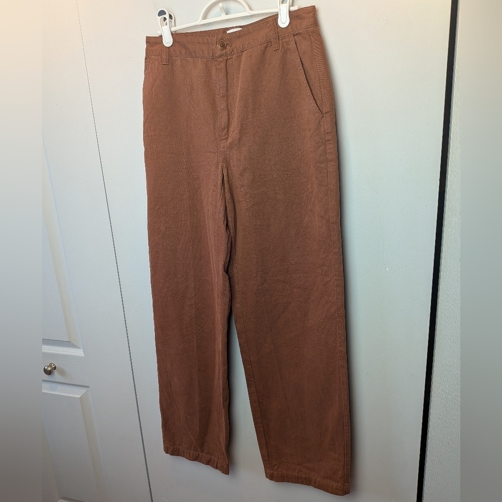 SUN-DEH Aritzia Brown Trouser Women Pants 100% Organic Cotton Size 4